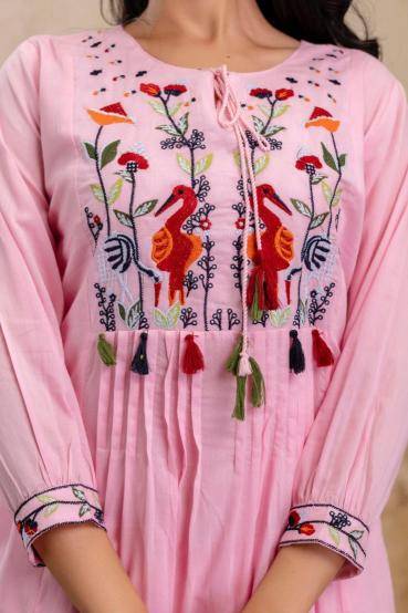 New mulmul cotton embroidered Kurti dealers in Hyderabad