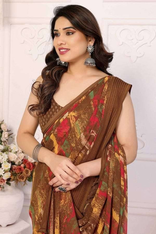 GC soft grorgette patta Surat wholesale sarees