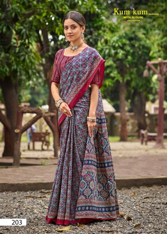 Lakhani kum kum ajrakh vol-02 Wholesale sarees in Mumbai
