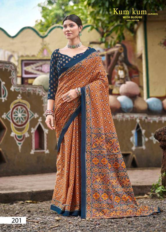 Lakhani kum kum ajrakh vol-02 Wholesale sarees in Mumbai