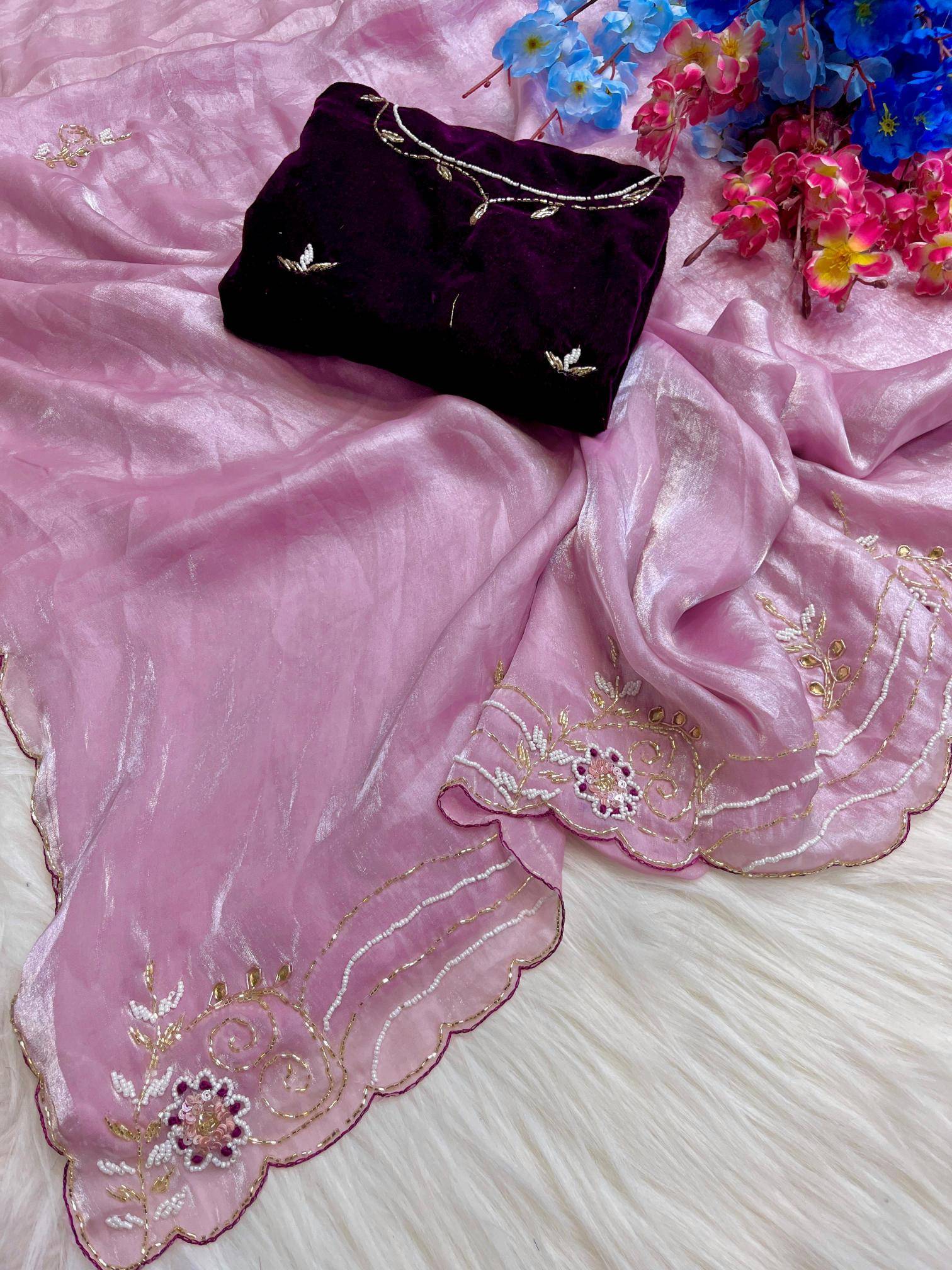 Mahaveer silks beautiful soft fendi satin Saree manufacturers in Hyderabad