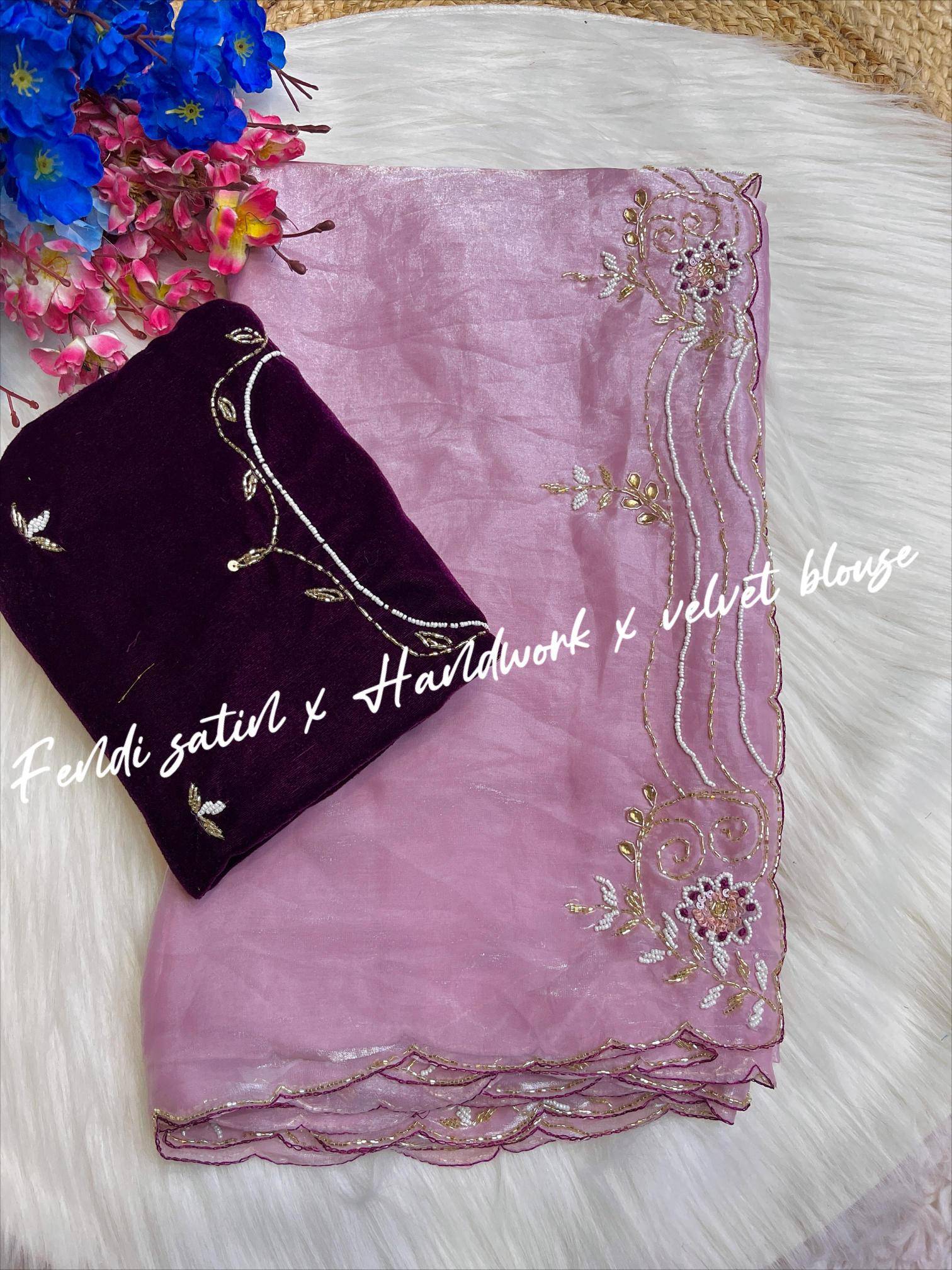 Mahaveer silks beautiful soft fendi satin Saree manufacturers in Hyderabad