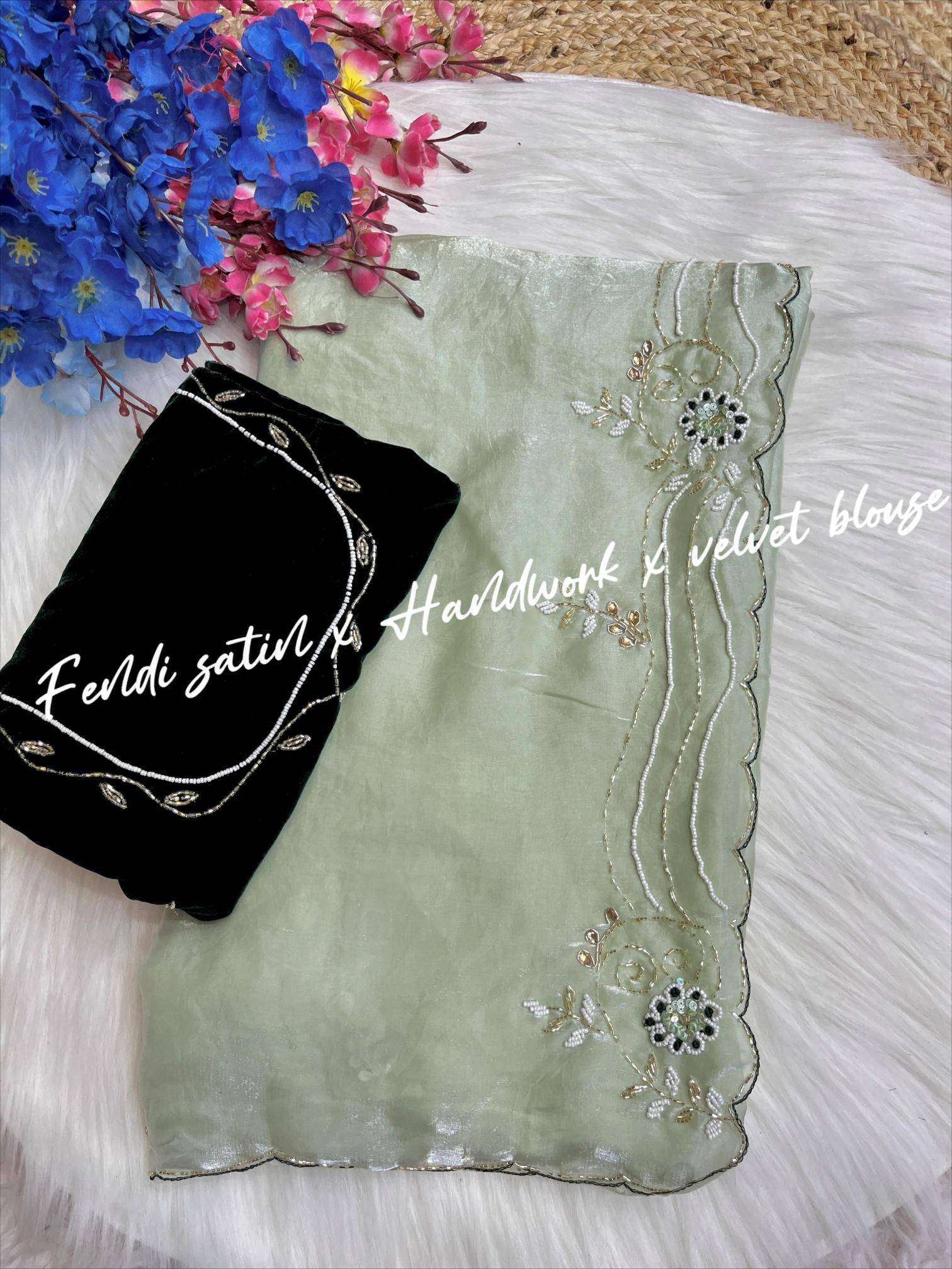 Mahaveer silks beautiful soft fendi satin Saree manufacturers in Hyderabad