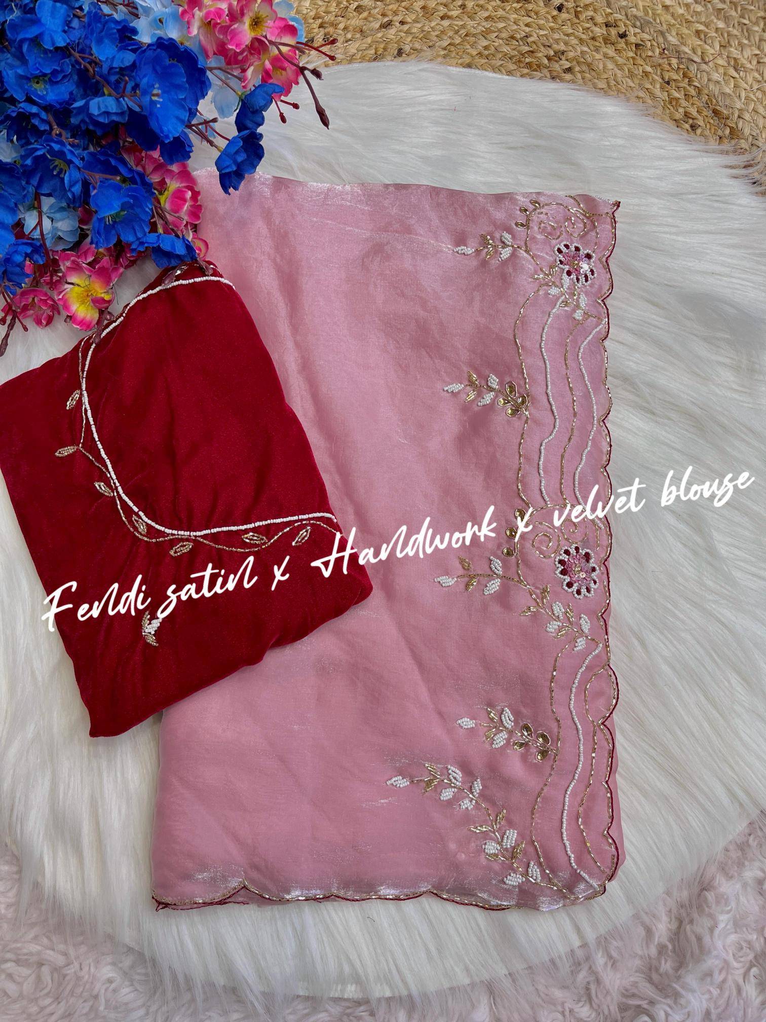 Mahaveer silks beautiful soft fendi satin Saree manufacturers in Hyderabad