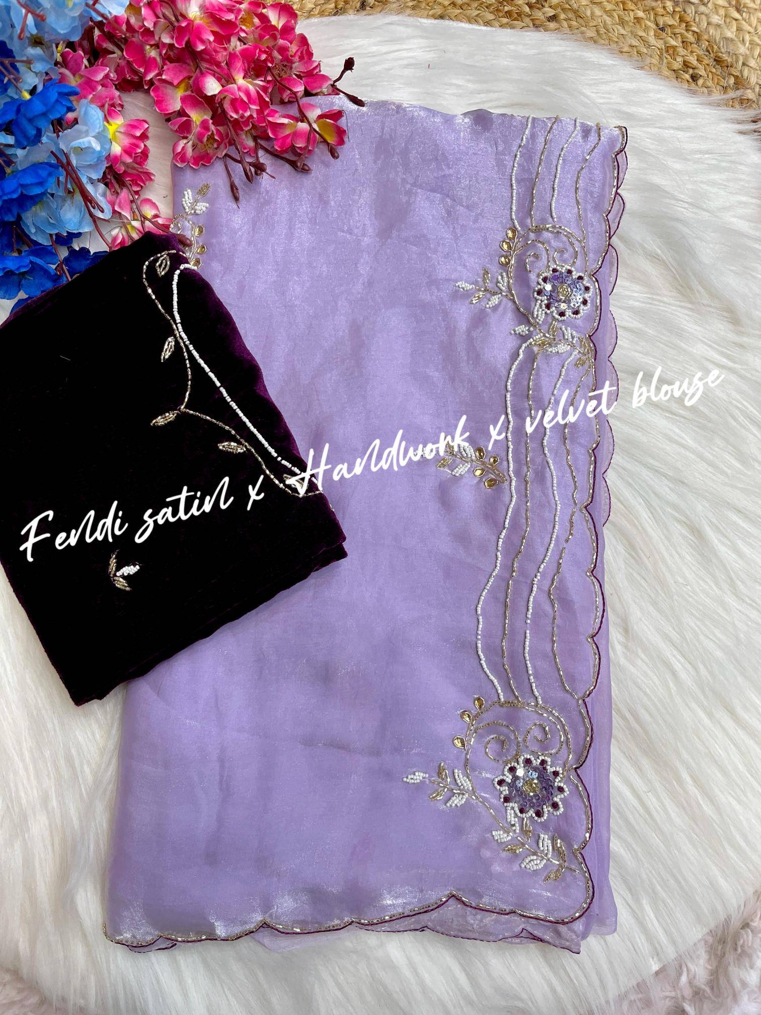 Mahaveer silks beautiful soft fendi satin Saree manufacturers in Hyderabad