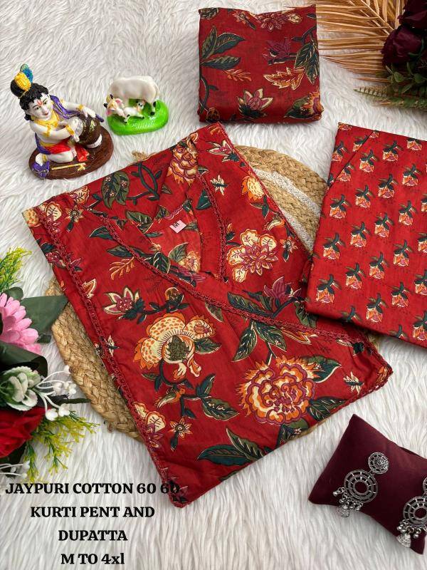 K.k boutique jaipuri Cotton Fancy Kurti Suppliers in vadodra