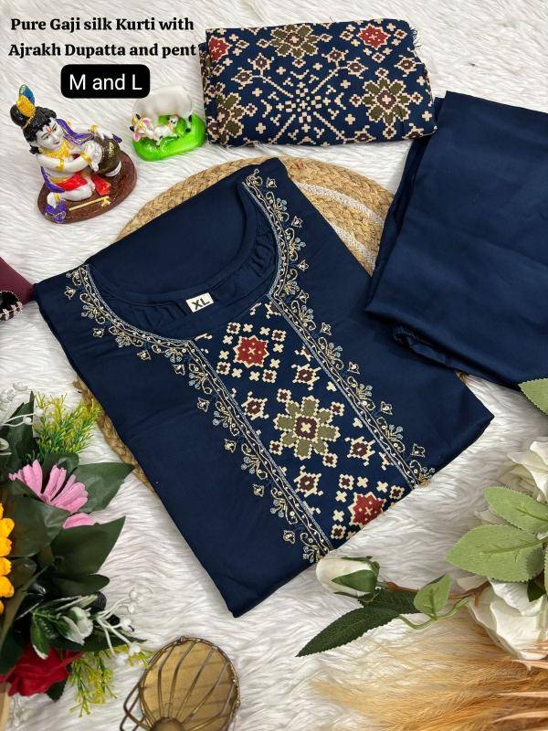 K k boutique gaji silk Kurti manufacturers in Gujarat