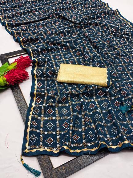 GC soft georgette with foil work Saree distributors in Delhi