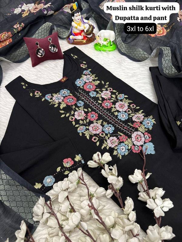 K k presents diable muslin kurti wholesalers in Ahemdabad