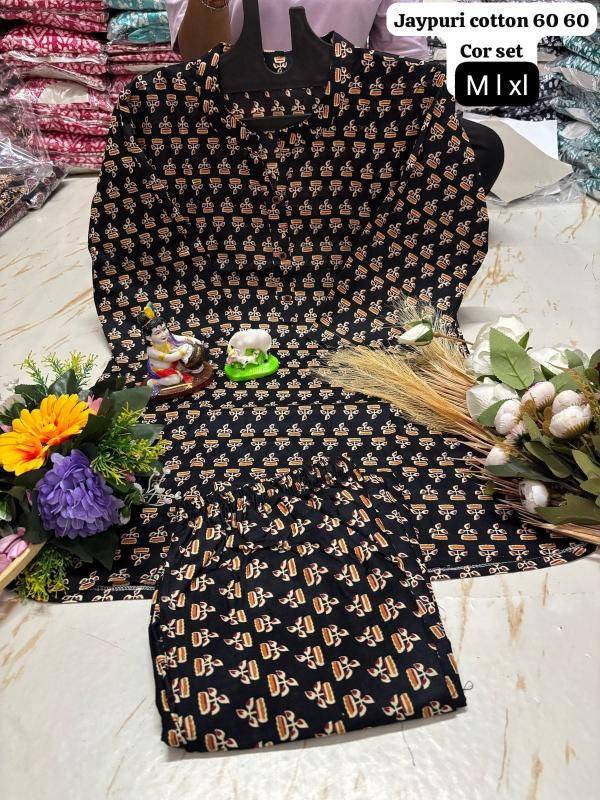 K k jaipuri cotton coord set Online kurti wholesalers in Gujarat