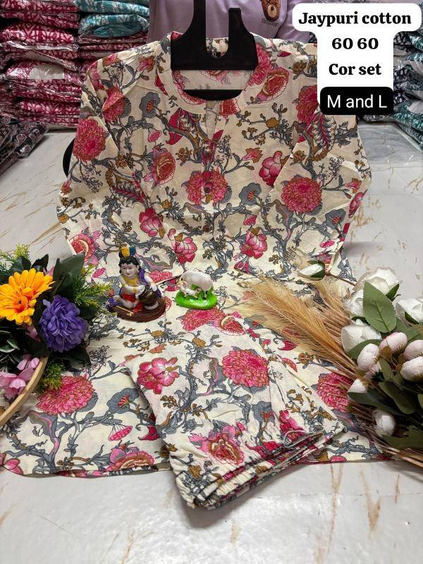 K k jaipuri cotton coord set Online kurti wholesalers in Gujarat