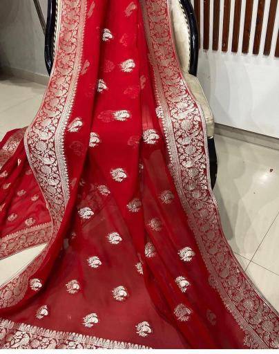 Pure crepe georgette silk Kolkata saree wholesale market price