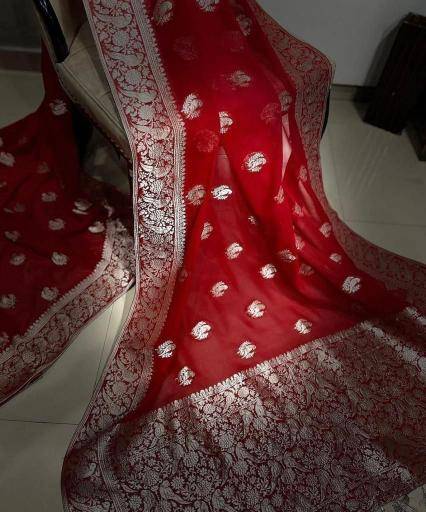 Pure crepe georgette silk Kolkata saree wholesale market price