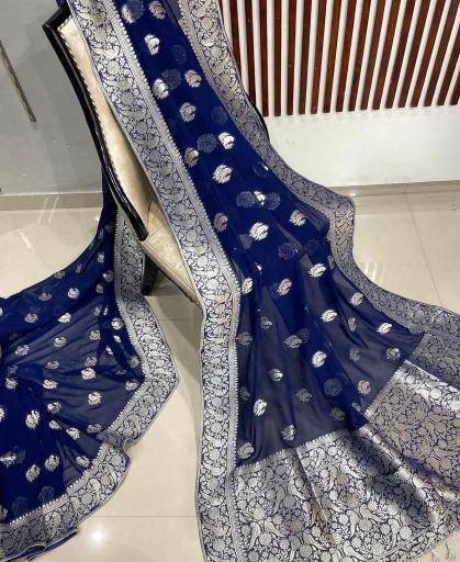 Pure crepe georgette silk Kolkata saree wholesale market price