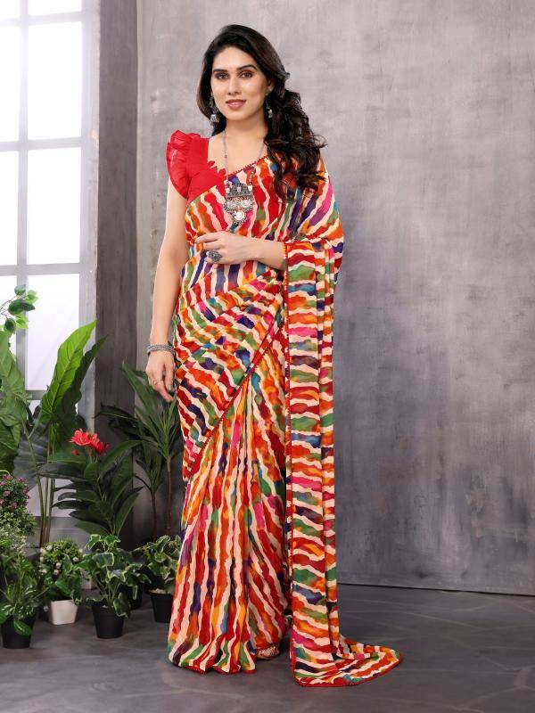 GC ready to wear printed georgette Saree manufacturers in Mumbai