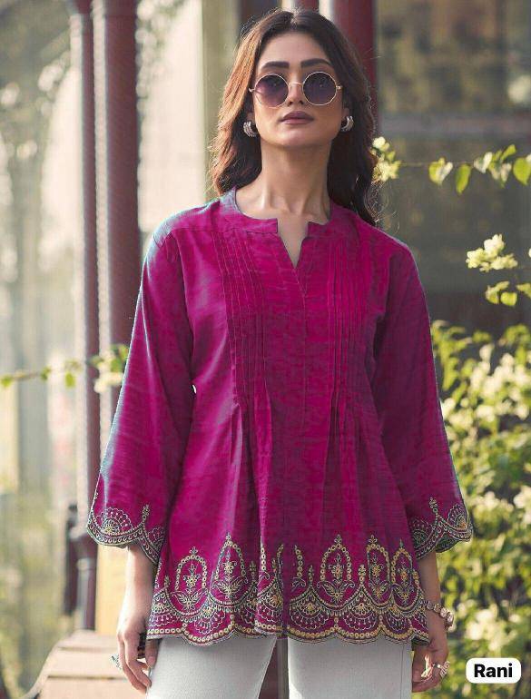 Ff heavy rayon slub short top Kurti manufacturer in Hyderabad