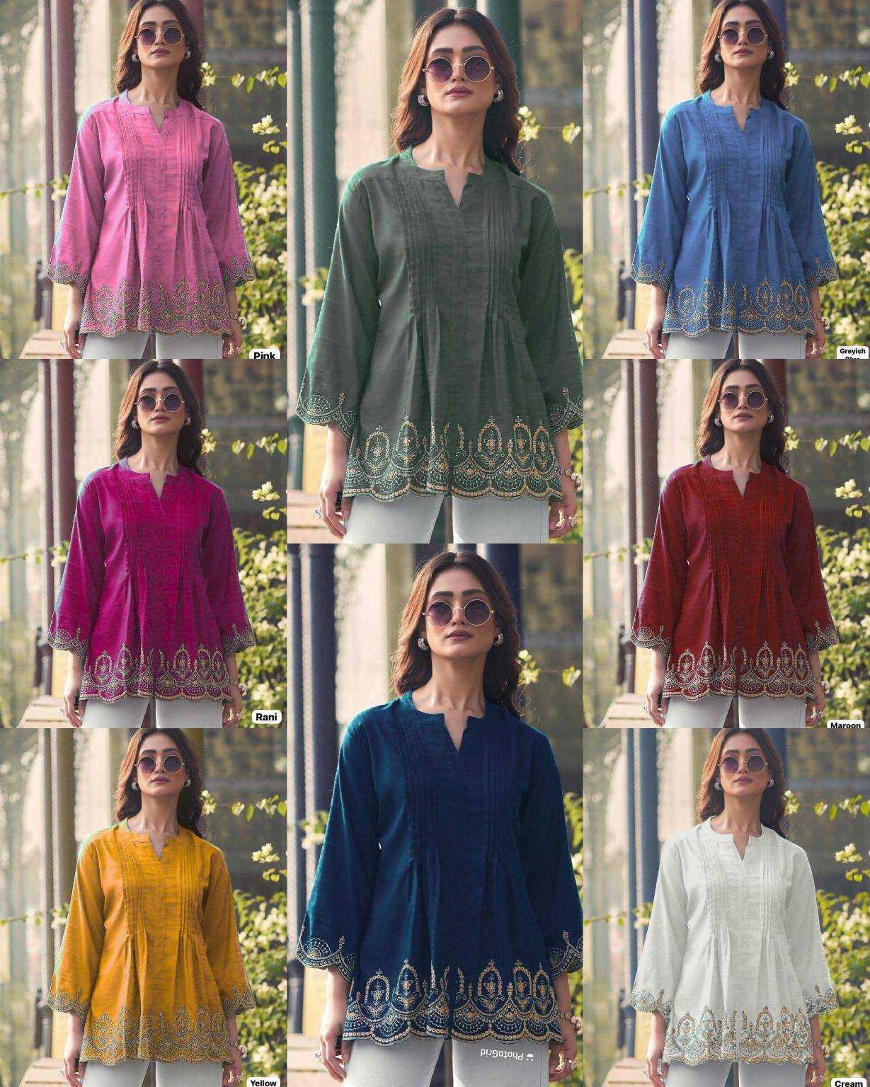 Ff heavy rayon slub short top Kurti manufacturer in Hyderabad