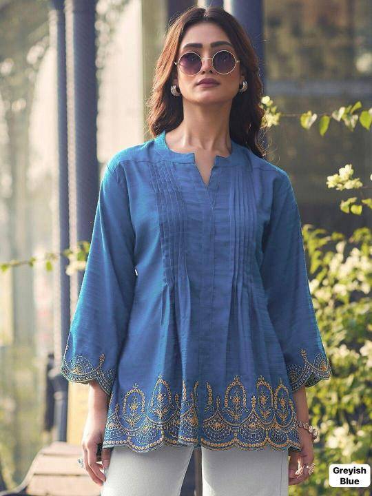 Ff heavy rayon slub short top Kurti manufacturer in Hyderabad