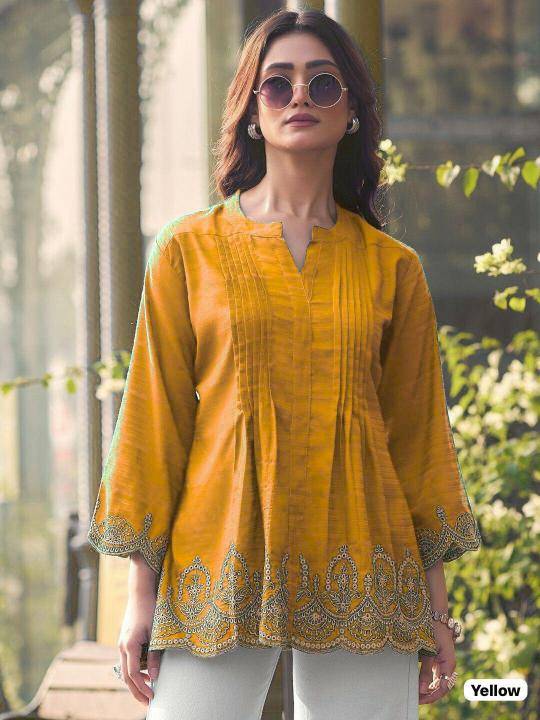 Ff heavy rayon slub short top Kurti manufacturer in Hyderabad