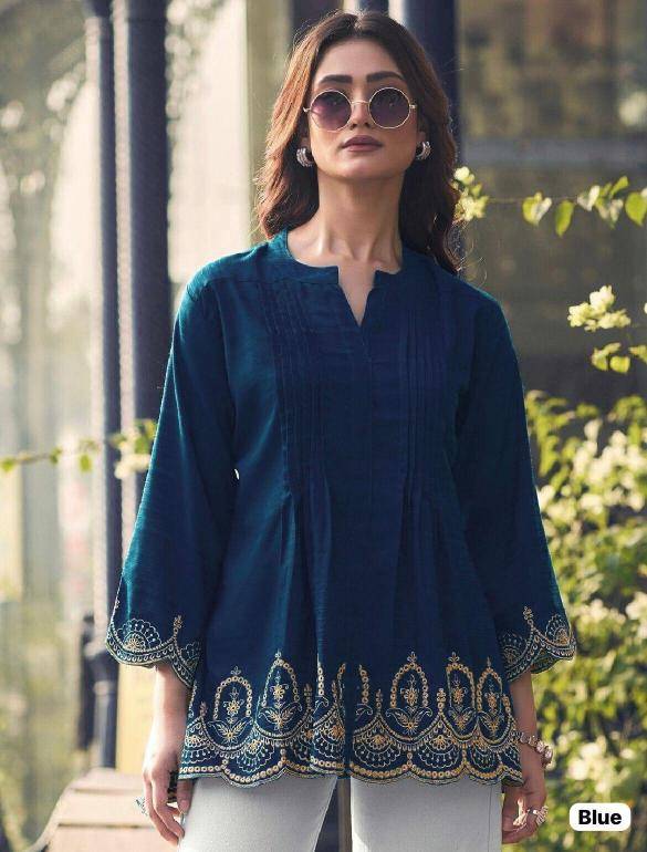 Ff heavy rayon slub short top Kurti manufacturer in Hyderabad
