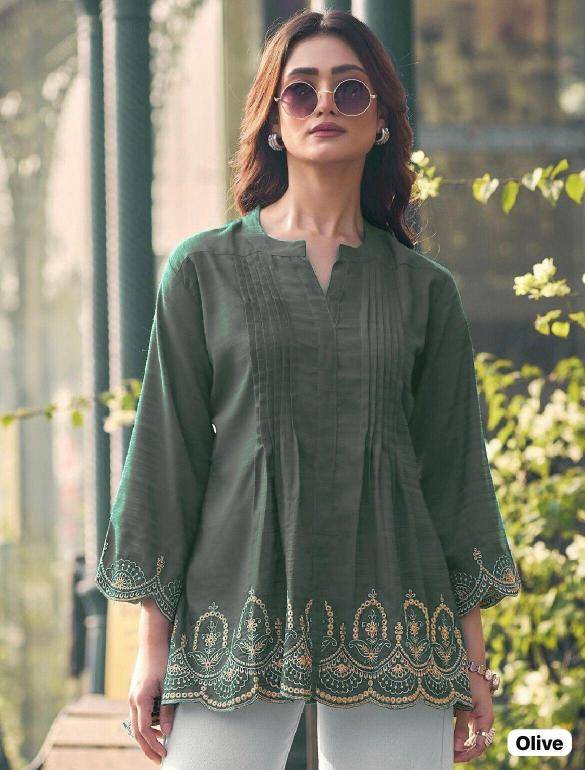Ff heavy rayon slub short top Kurti manufacturer in Hyderabad