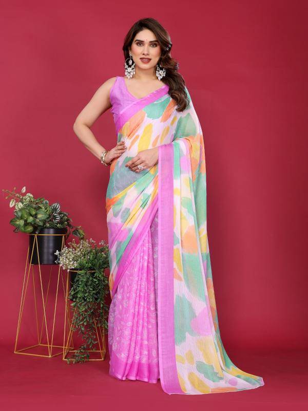 GC soft chiffon printed Saree manufacturers in hydrabad