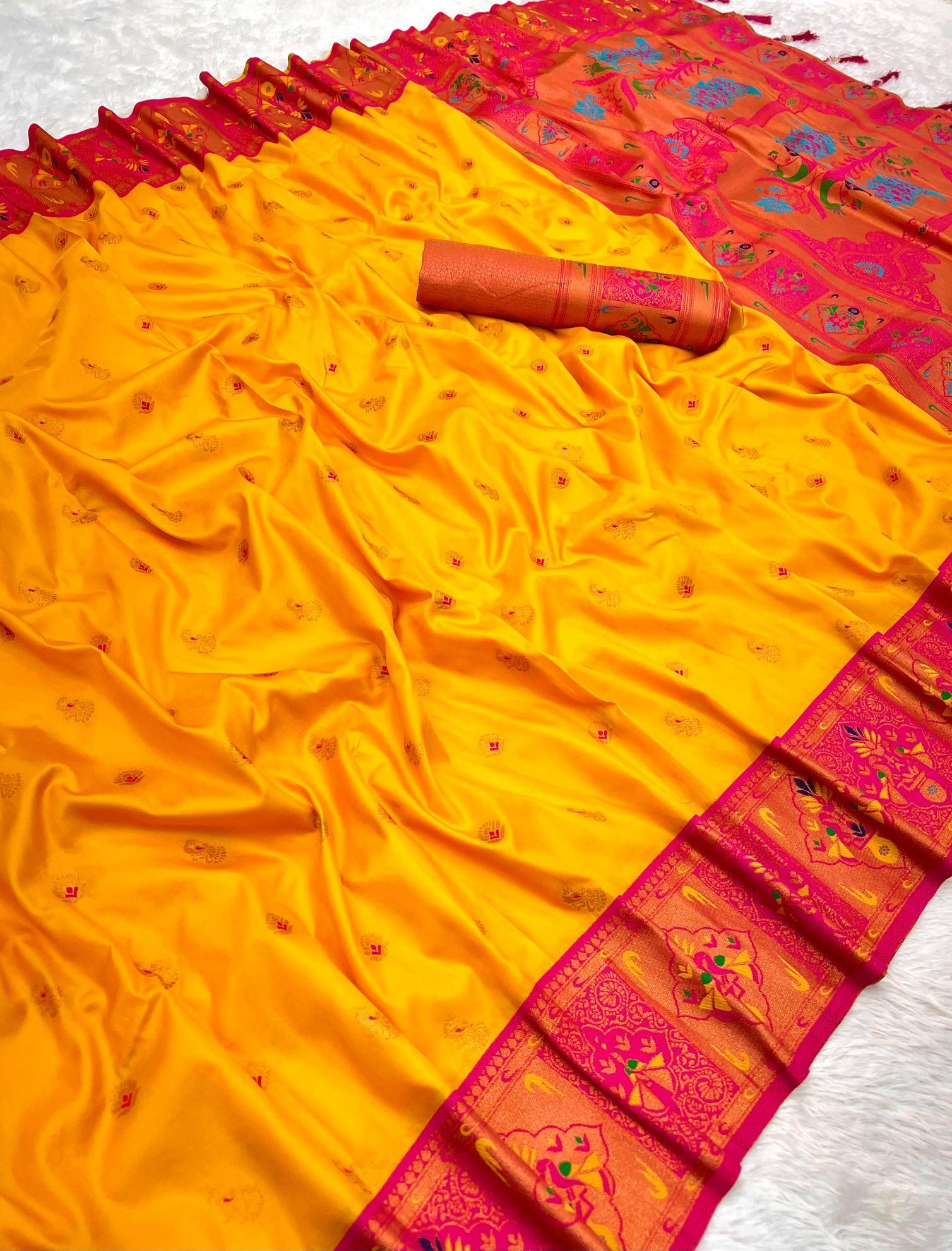 Kiva paithani soft silk with zari weawing meenakari Wholesale saree market in hydrabad