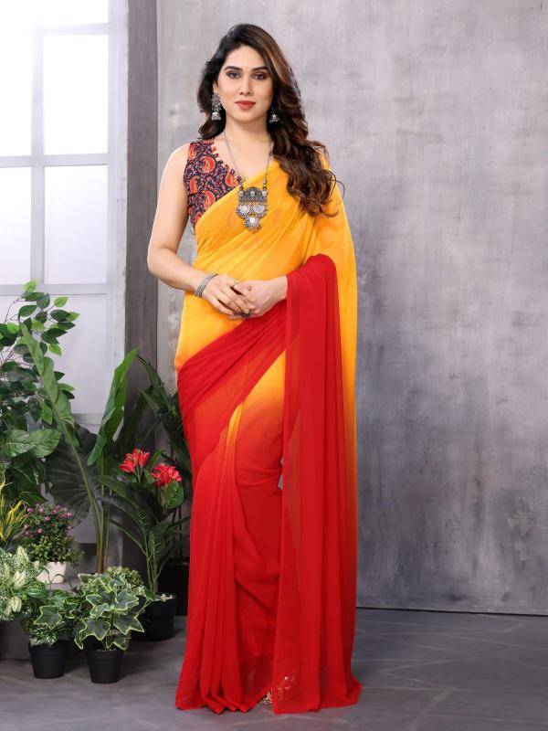 GC georgette with lace work Wholesale saree manufacturer