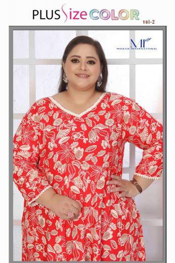 Moksh international plus size color vol 2 Kurti exporters