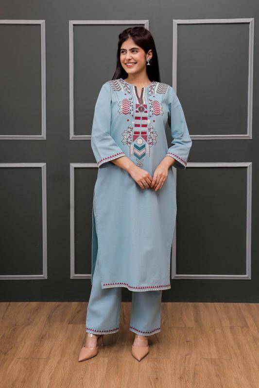 Karma cotton catalog with embroidery Kurti manufacturer in Gujarat