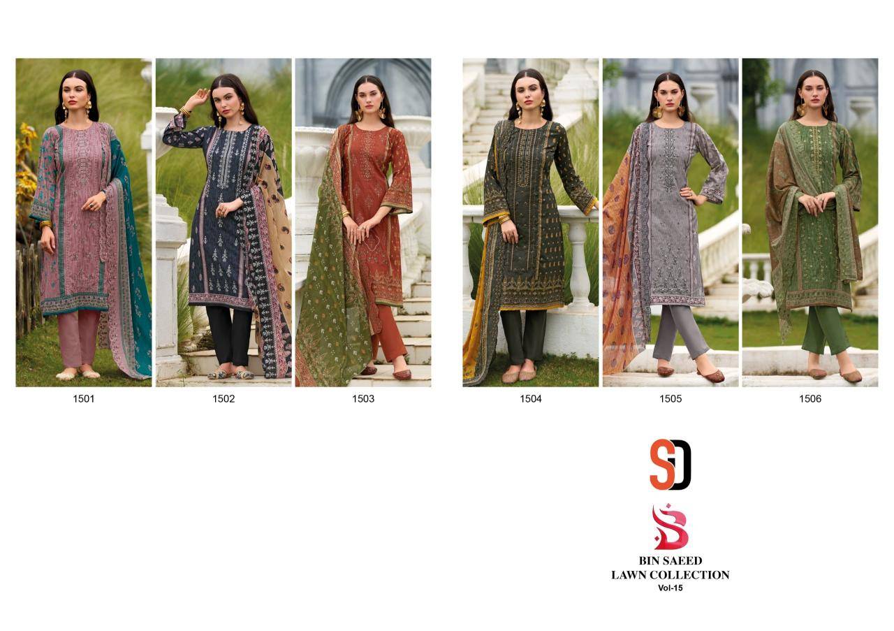 Sharadddha designer bin saeed vol 15 Wholesale dress materials online