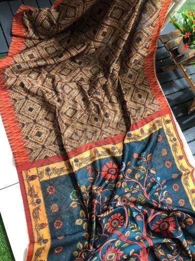 Linen digital print Wholesale saree supplier in Gujarat