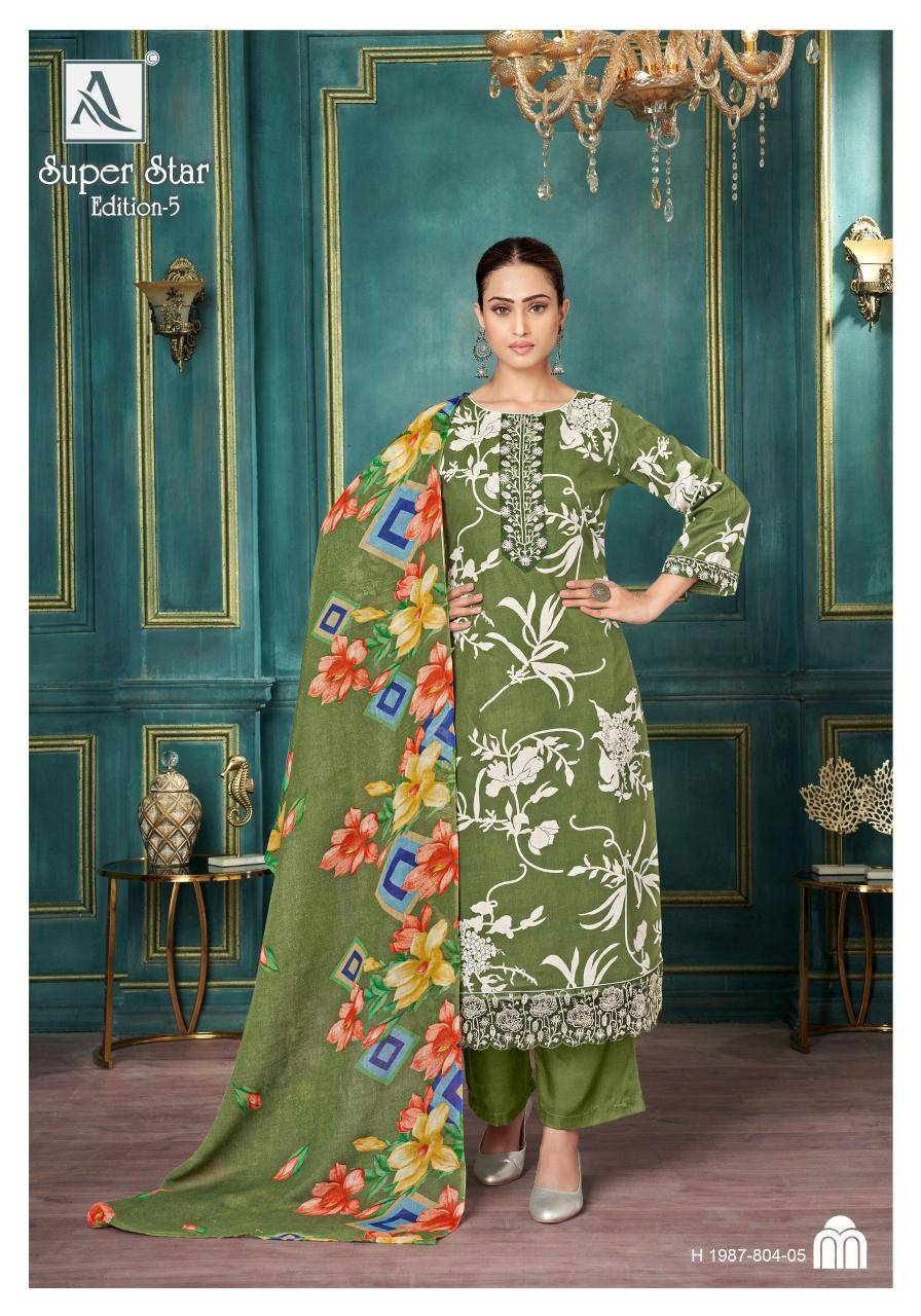 Alok suit super star 5 Ladies dress material wholesale