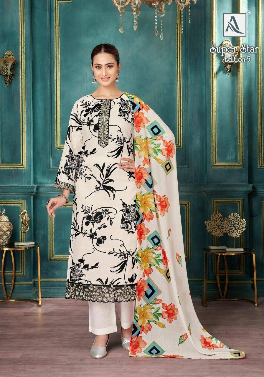 Alok suit super star 5 Ladies dress material wholesale