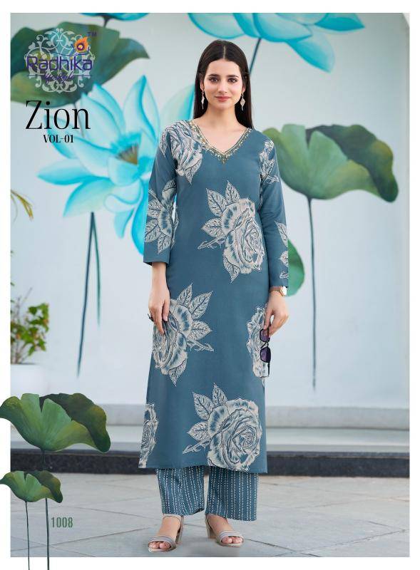 Radhika lifestyle zion vol 1 co ord set  Kurtis at Wholesale Price in Surat