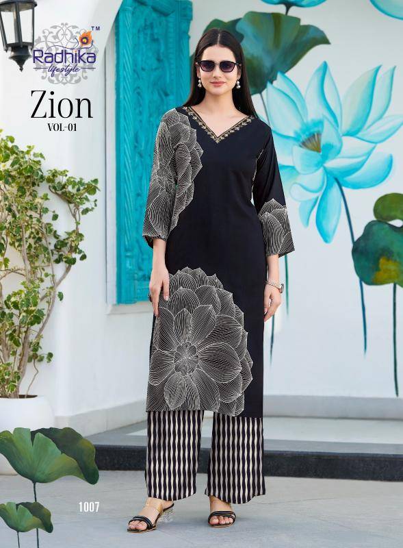 Radhika lifestyle zion vol 1 co ord set  Kurtis at Wholesale Price in Surat
