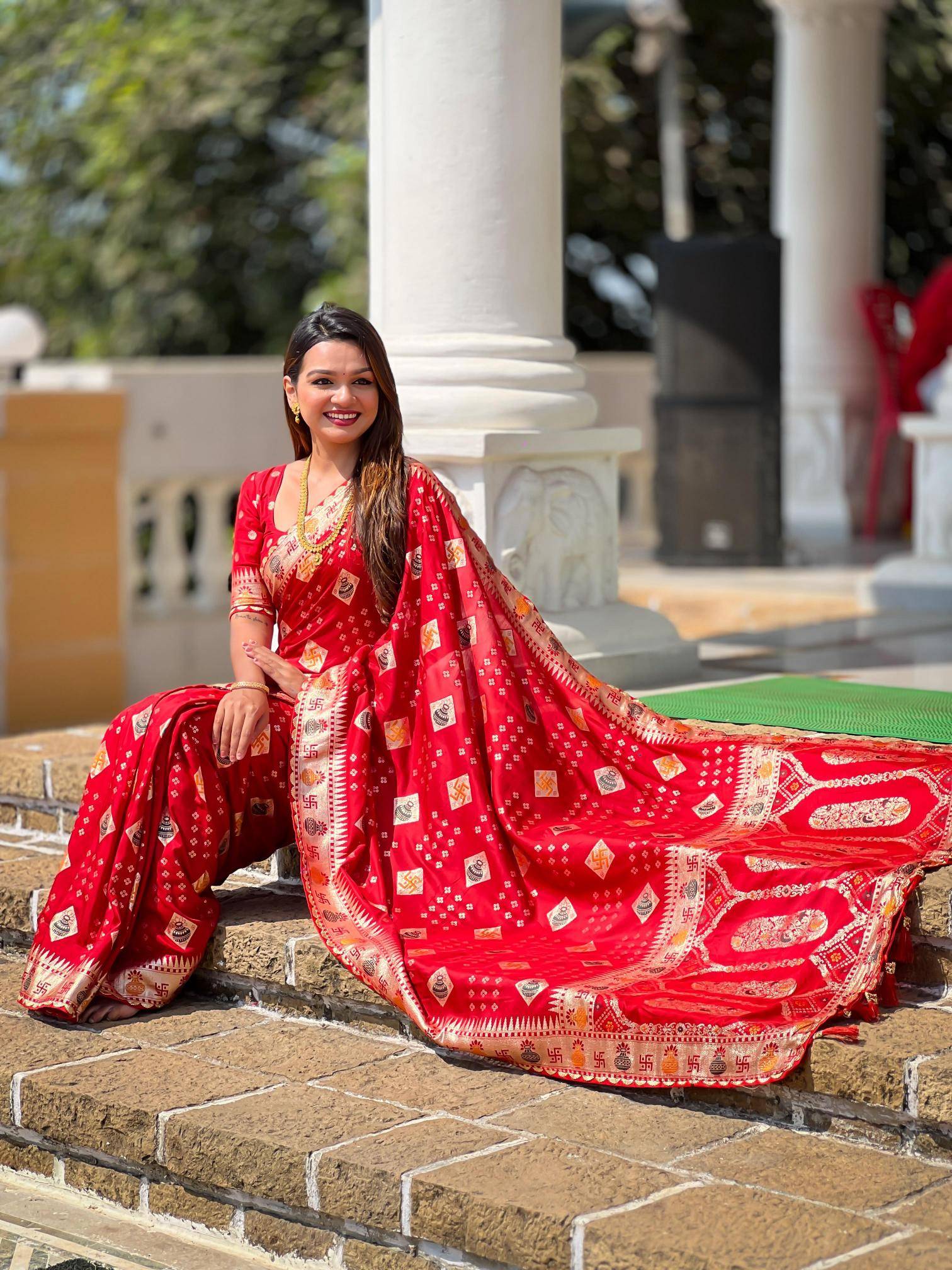 Swastik pure viscous dolla silk swastik saree wholesale market online catalog