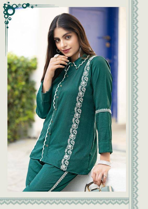 Clysi iris viscose slub coord sets Kurti distributor in Ahmedabad