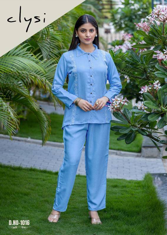 Clysi iris viscose slub coord sets Kurti distributor in Ahmedabad