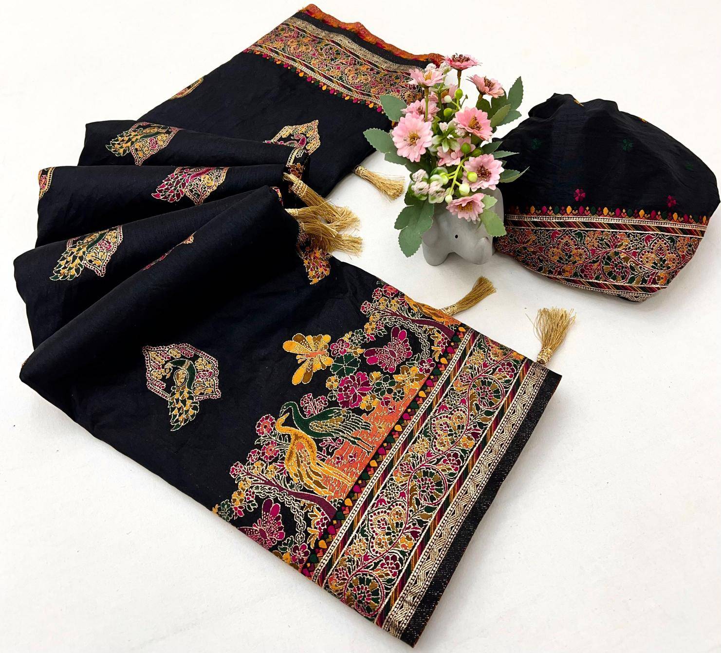 Pashmina silk kashmiri meenakari zari Wholesale sarees in Mumbai