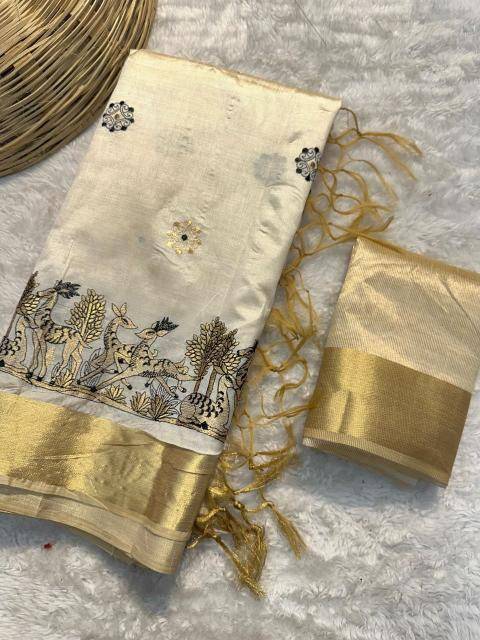 Special tusser quality with kalankari Saree suppliers in Mumbai