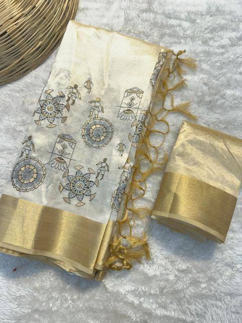 Special tusser quality with kalankari Saree suppliers in Mumbai