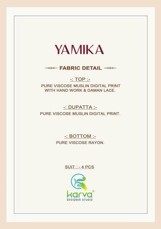 Karva designer studio yamika Bulk dress materials dealer in Surat