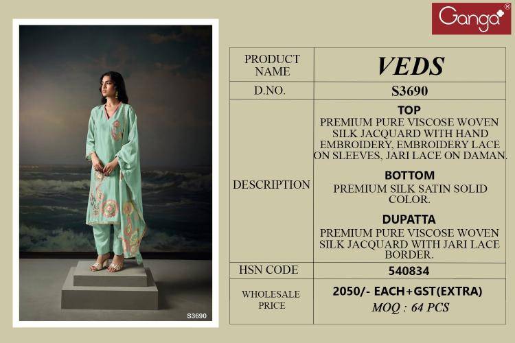 Ganga veds 3690 Surat dress material online shopping