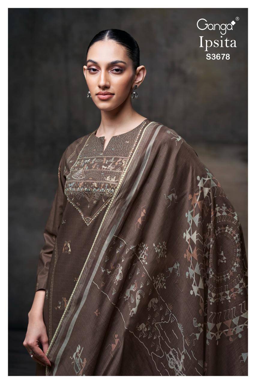 Ganga ipsita 3678 Fancy dress materials wholesale in Surat