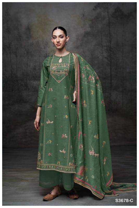 Ganga ipsita 3678 Fancy dress materials wholesale in Surat