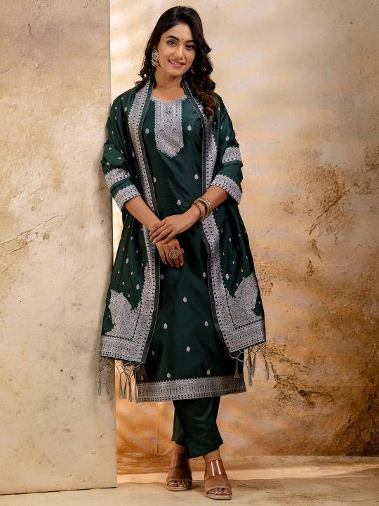 Vairaj banarasi jecard silk 3 Kurti wholesale in Surat