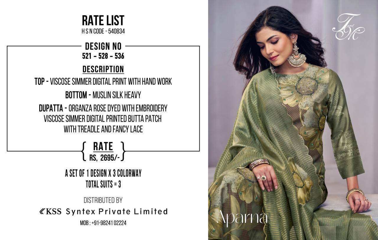 T&M APARNA Wholesale dress materials supplier in India