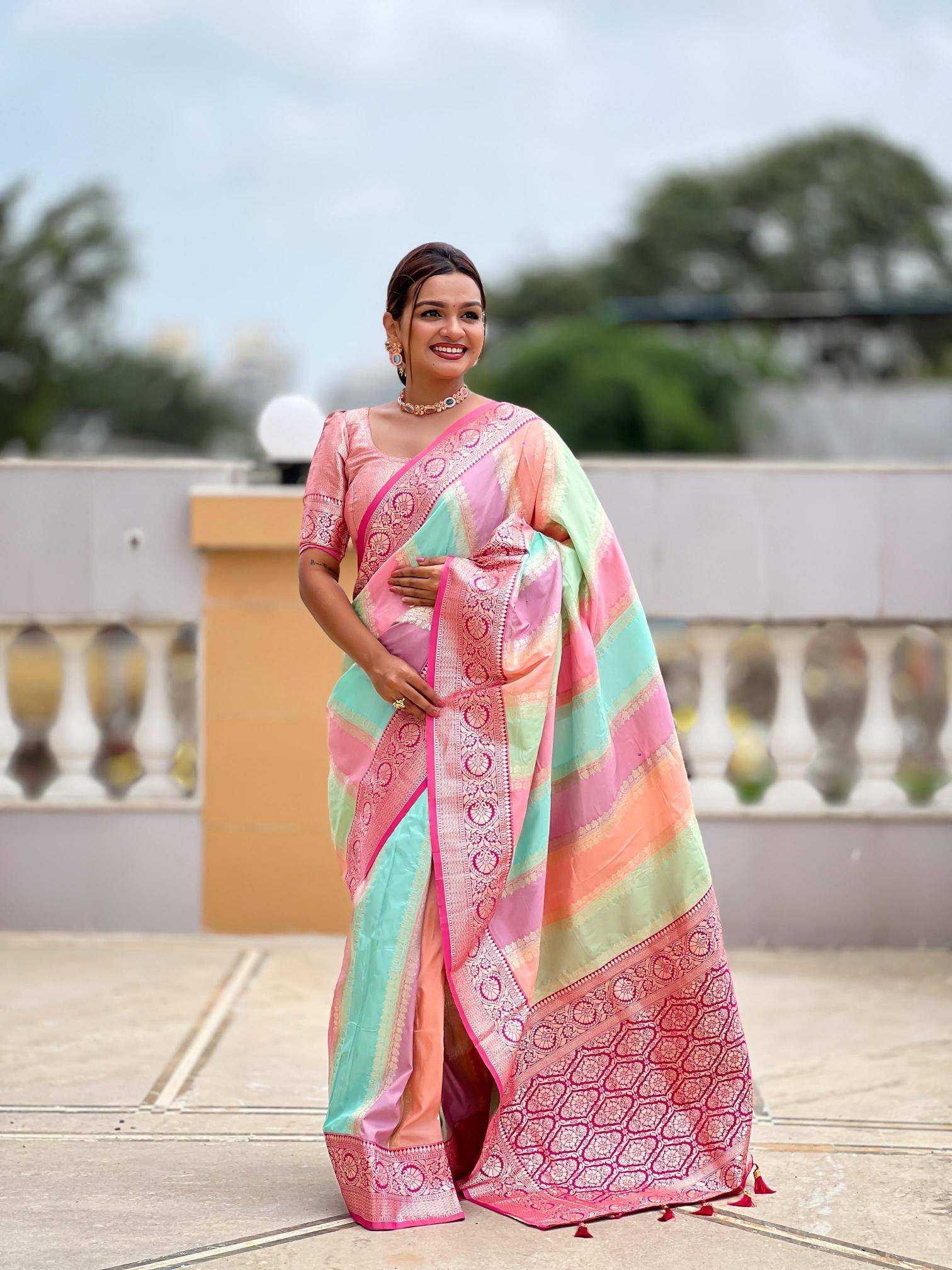 Multi colour catlouge soft banarasi silk Saree Wholesale Online Shopping