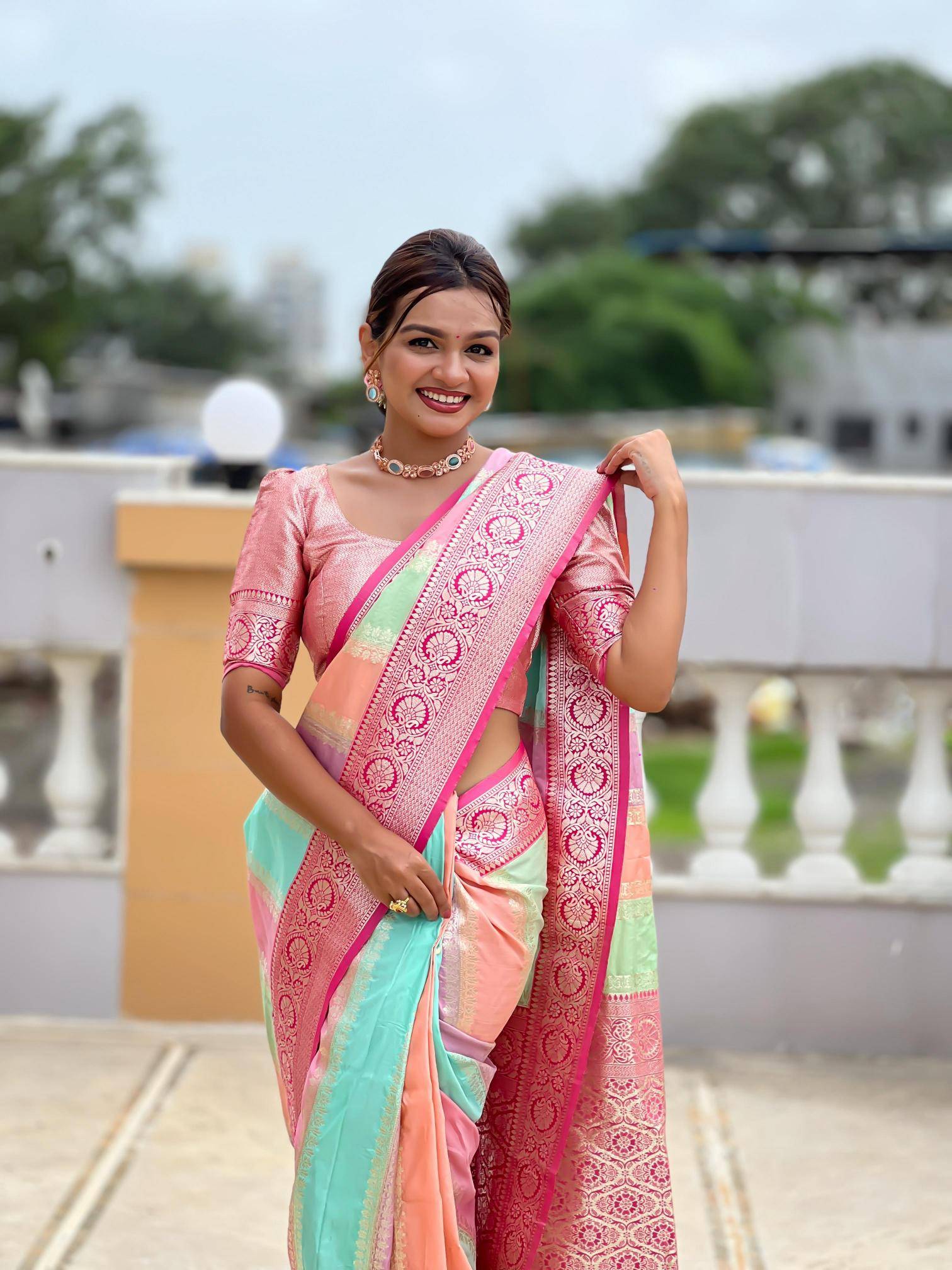 Multi colour catlouge soft banarasi silk Saree Wholesale Online Shopping
